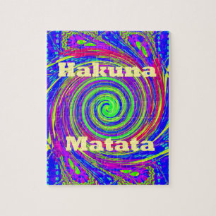 Hakuna Matata - Whirlpool-Design mit lebhaften Far Puzzle