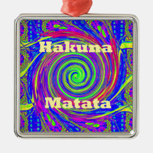 Hakuna Matata - Whirlpool-Design mit lebhaften Far Silbernes Ornament