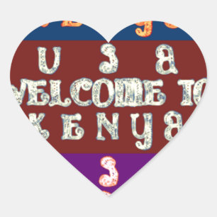 Hakuna Matata Willkommen in Kenya.png Herz-Aufkleber