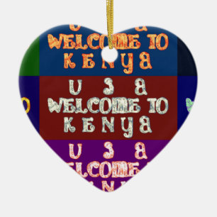 Hakuna Matata Willkommen in Kenya.png Keramik Ornament