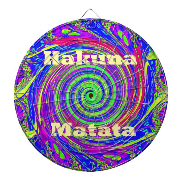 Hakuna Matata – Wirbeldesign mit lebendigen Farben Dartscheibe (vorne)