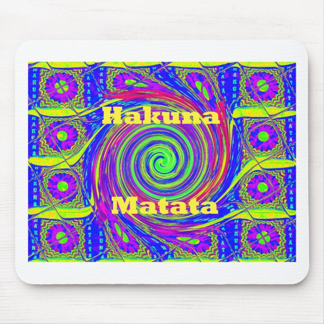 Hakuna Matata – Wirbeldesign mit lebendigen Farben Mousepad (Vorne)