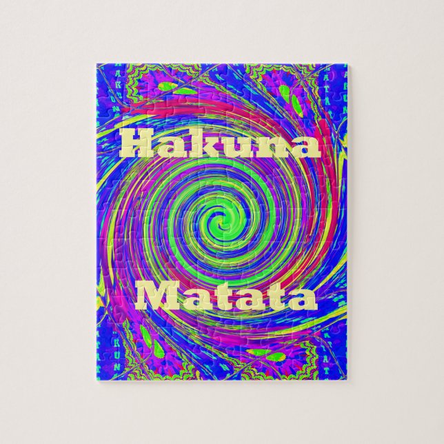 Hakuna Matata – Wirbeldesign mit lebendigen Farben Puzzle (Vertikal)