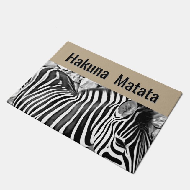Hakuna Matata -Zebra Nahaufnahme Fußmatte (Schrägansicht)