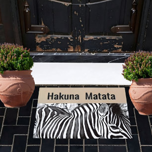 Hakuna Matata -Zebra Nahaufnahme Fußmatte