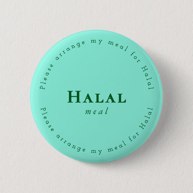 Halal meal Request Badge, Light green, Dark green Button (Vorderseite)