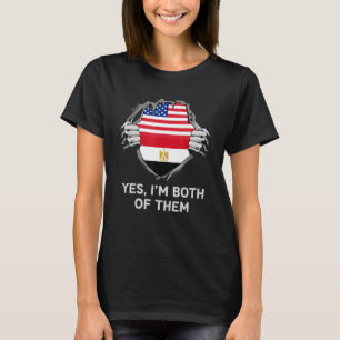 Halb Amerikaner Halb Ägypter USA Ägypten Flagge He T-Shirt