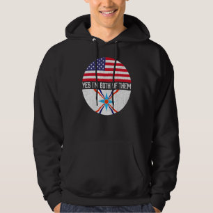 Halb-Amerikaner, halb assyrische Fahne, Familie He Hoodie