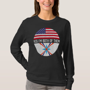 Halb-Amerikaner, halb assyrische Fahne, Familie He T-Shirt