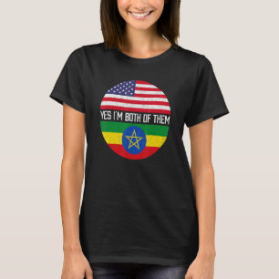 Halb-Amerikaner, halb äthiopische Fahne Familie He T-Shirt