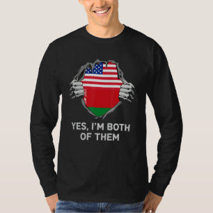 Halb Amerikaner Halb Belarussisch USA Belarus Flag T-Shirt