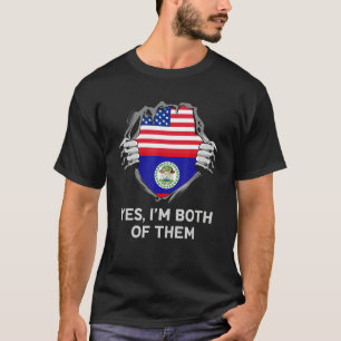 Halb Amerikaner Halb Belizer USA Belize Flagge Män T-Shirt