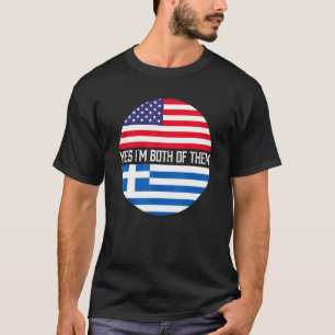 Halb Amerikaner halb griechische Flagge Familie Er T-Shirt