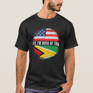 Halb-Amerikaner Halb-Guyaner-Flagge USA Flag Guyan T-Shirt