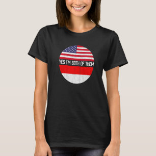 Halb Amerikaner halb indonesische Flaggenfamilie H T-Shirt