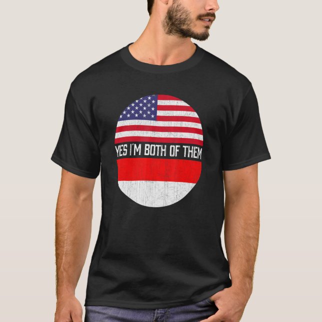 Halb Amerikaner halb indonesische Flaggenfamilie H T-Shirt (Vorderseite)