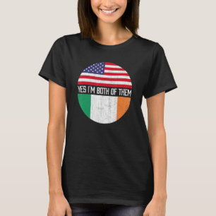 Halb-Amerikaner Halb irische Flagge Familie Erbe T-Shirt
