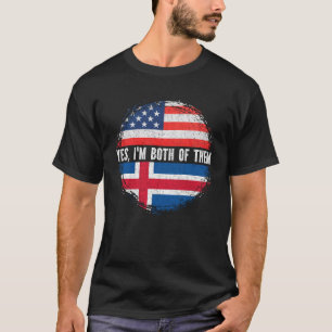 Halb-Amerikaner Halb-Isländisch-USA-Flagge Island T-Shirt