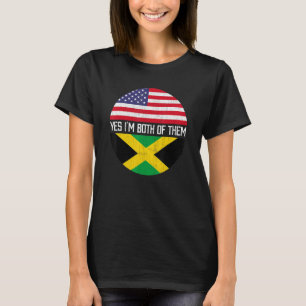 Halb Amerikaner halb jamaikanische Flagge Familie  T-Shirt