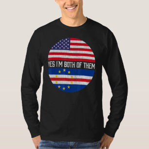 Halb Amerikaner Halb Kap Verde Flag Familie Er T-Shirt