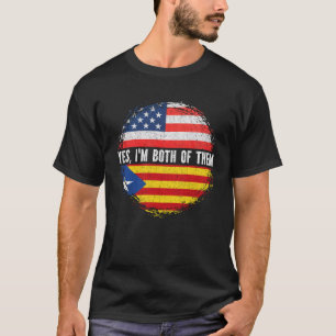 Halb-Amerikaner Halb-Katalanisch-USA-Flagge Katalo T-Shirt