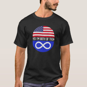 Halb-Amerikaner Halb-Metis-USA-Flaggenfamilie Erbe T-Shirt