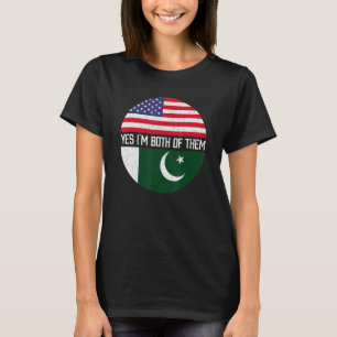 Halb-Amerikaner, halb pakistanische Flaggenfamilie T-Shirt