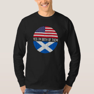 Halb-Amerikaner Halb-Schottische Flagge Familie He T-Shirt