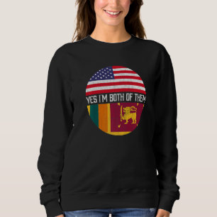 Halb Amerikaner Halb sri-lankische Flagge Familie Sweatshirt