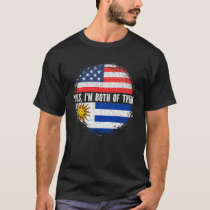 Halb-Amerikaner Halb-Uruguayan-USA-Flagge Uruguay T-Shirt