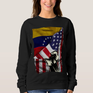 Halb Amerikaner Halb Venezolaner Wurzeln USA-Flagg Sweatshirt
