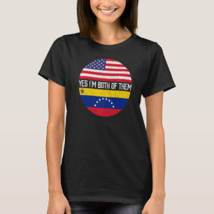 Halb Amerikaner halb venezolanische Flaggenfamilie T-Shirt