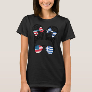 Halb-Amerikaner Halbe griechische Girl USA Griechi T-Shirt