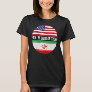 Halb-Amerikaner Halbe iranische Flagge Familie Her T-Shirt