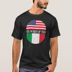 Halb-Amerikaner Halbe italienische Flagge Familie  T-Shirt
