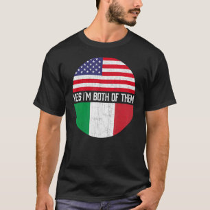 Halb-Amerikaner Halbe italienische Flagge Familie T-Shirt