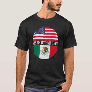 Halb-Amerikaner Halbe mexikanische Flagge Familie  T-Shirt