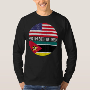 Halb Amerikaner Halbe mosambikanische Flaggenfamil T-Shirt