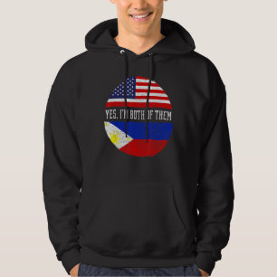 Halb-Amerikaner Halbe philippinische Flagge Philip Hoodie