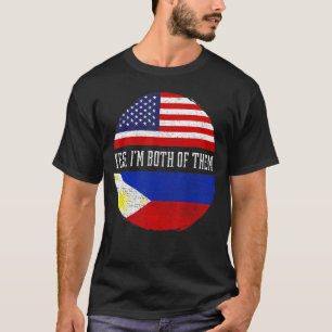 Halb-Amerikaner Halbe philippinische Flagge Philip T-Shirt