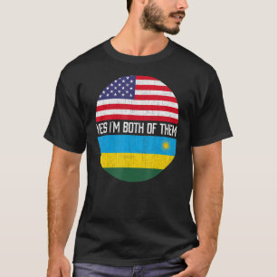 Halb Amerikaner Halbe ruandische Flagge Familie He T-Shirt