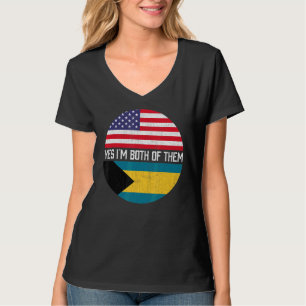 Halb-Amerikaner Half-Bahamian US-Flaggenfamilie He T-Shirt