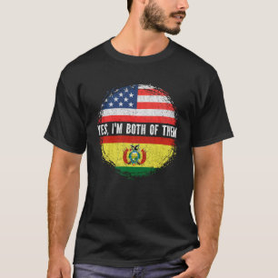 Halb-Amerikaner Half Bolivian USA Flagge Bolivien T-Shirt