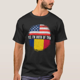 Halb-Amerikaner Half Chadian USA Flagge Tschad Erb T-Shirt