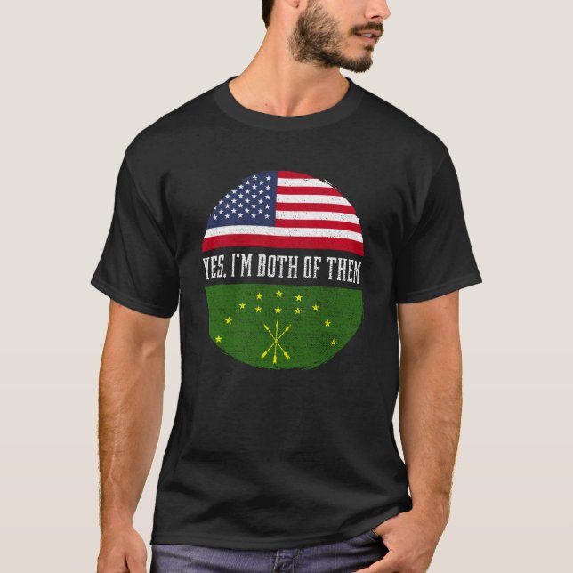 Halb-Amerikaner Half Circassians USA Flag Circassi T-Shirt (Vorderseite)