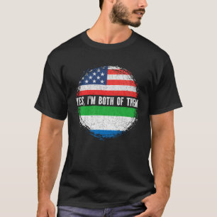 Halb-Amerikaner Half-Flagge Sierra Leones USA T-Shirt