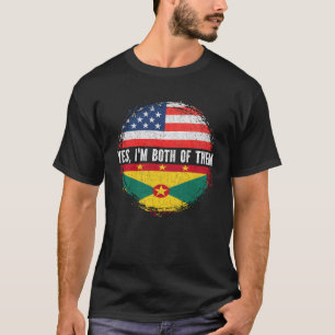 Halb-Amerikaner Half Grenadian USA Flag Grenada T-Shirt