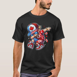 Halb-Amerikaner Half Kanadische Flagge USA Kanada  T-Shirt