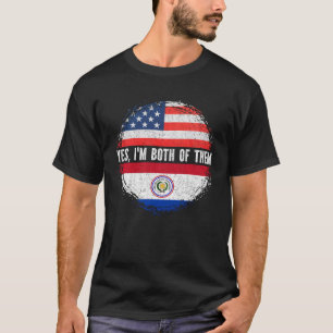 Halb-Amerikaner Half Paraguayan USA Flag Paraguay T-Shirt