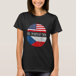 Halb-Amerikaner Half Tschechische USA Flagge Tsche T-Shirt